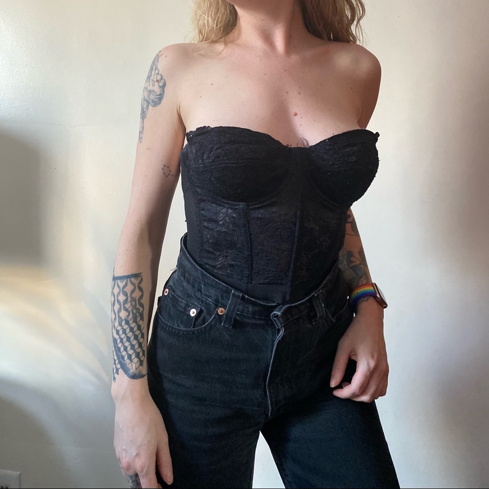 Beautiful Vintage Black Bustier
